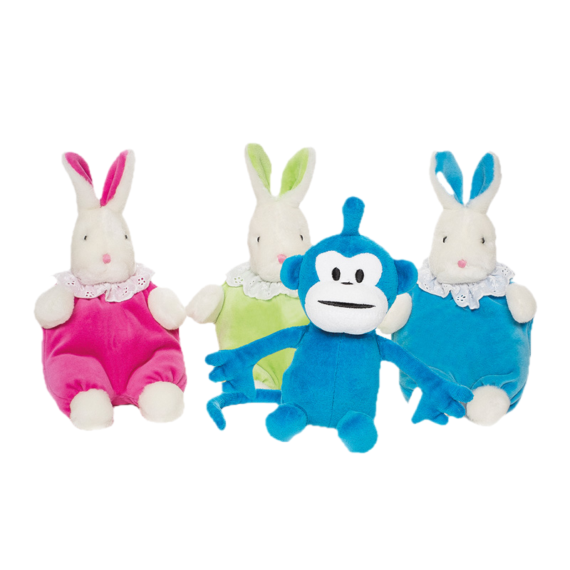 A custom-made monkey among the Bibi rabbits
